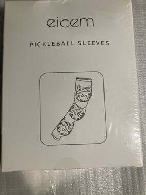 eicem Pickleball Compression Arm Sleeves, Black, Size L